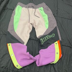 Jordan Colorblock Track Pants in Purple, Green & Orange